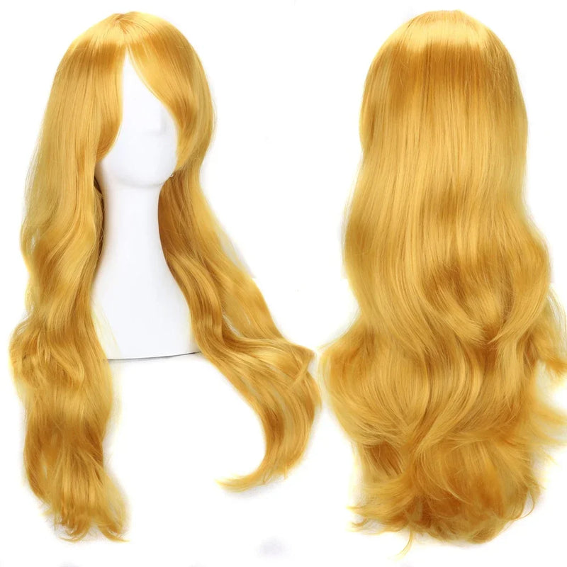 Cosplay Anime Long Wavy Pink Blue Red Blonde Black Green White Brown Cosplay Wig Synthetic Wig
