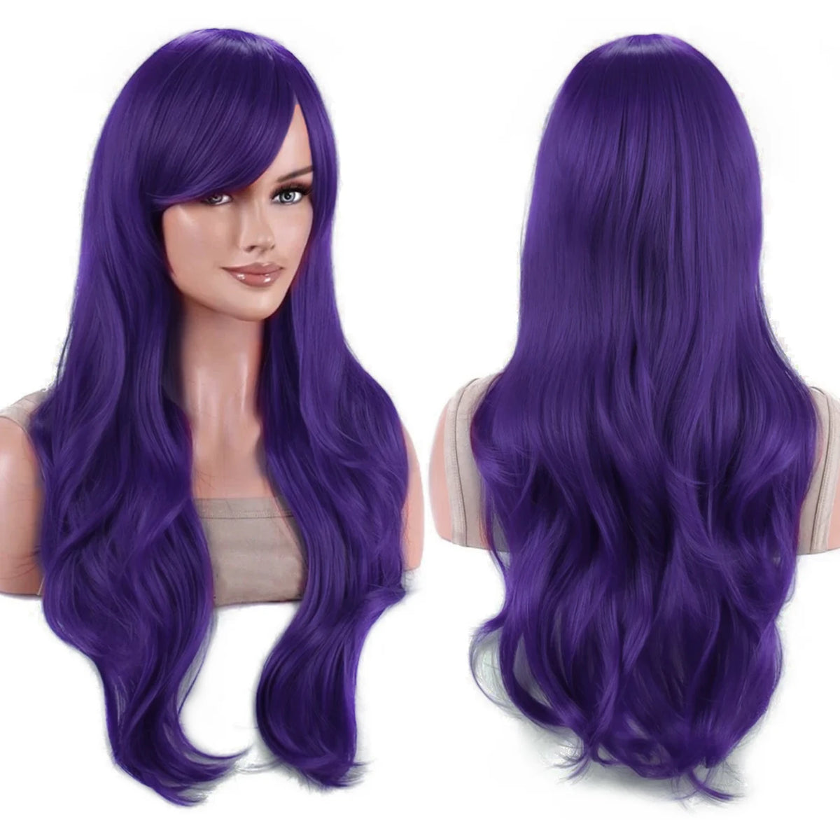 70cm Long Colorful Synthetic Hair Water Wavy Cosplay Wigs with Bangs Costume Wig for Women