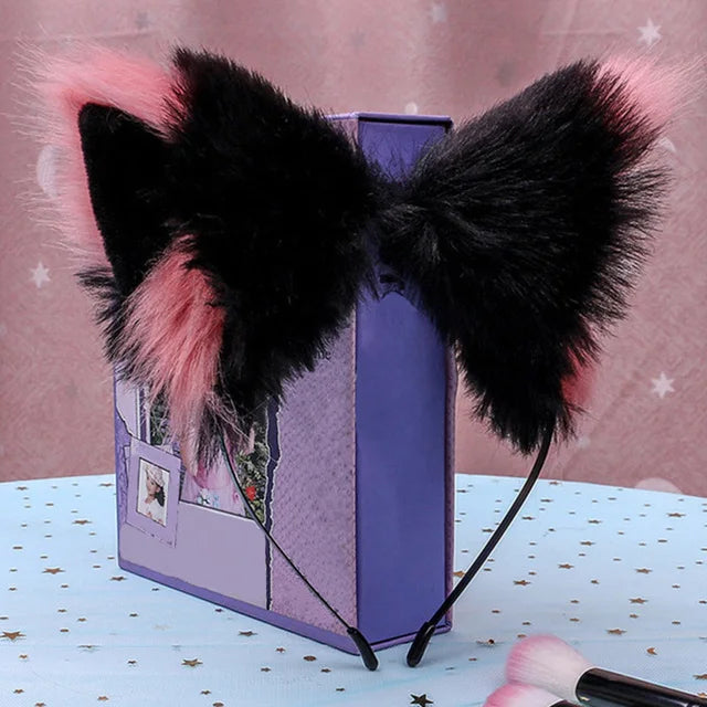 Furry Animal Cat Fox Ear Hair Hoops Party Cosplay Fur Hairband Girls Fashion Halloween Anime Headbands Headwear Hair Accessories