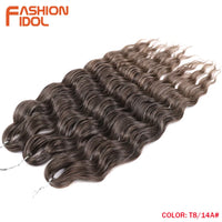 24 Inch Synthetic Hair Water Wave Braiding Hair Extensions Ombre Blonde Deep Wave Afro Curl Twist Crochet Hair for Women