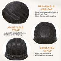 14inch Short Wavy Bob Synthetic Wig with Air Bangs Heat Resistance Shoulder Length Curled Wigs for Daily Use Cosplay for Women