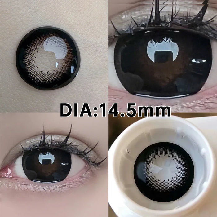 Contact Lenses Ovolook Big Black Lenses for Eyes Beauty Pupils Comestic Eye Color Lens 14.5mm Yearly