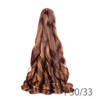 1B/Pink 24" Synthetic French Curly Braiding Hair Pre Stretched Loose Wavy Spiral Curl Crochet Braids Hair Extensions for Women
