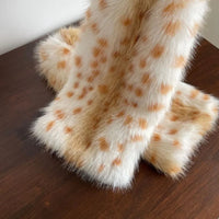 Plush Faux Fur Leg Warmers Leopard Pattern Winter Boot Covers