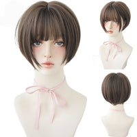 Short Black Bob Wig with Bangs – Synthetic Heat-Resistant Daily Wear Wig