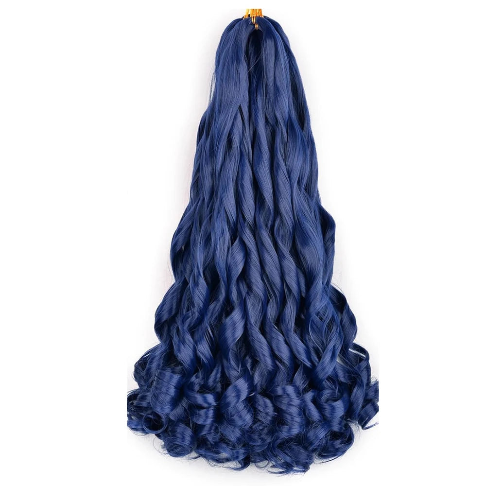 French Curl Braiding Hair 24Inch Synthetic Hair Bulk Spanish Loose Wave Spiral Curl Braids Hair Bouncy Braiding Hair Extensions