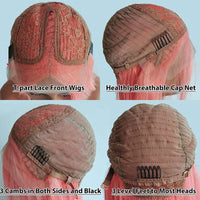 Pink Ombre Human Hair Bob Lace Wig