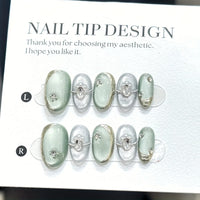 10pcs High-End Short Cat Eye Press-On Nails – Light Luxury Handmade White Nail Set