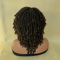 Locs Afro Bob Braided Wig Synthetic Faux Locs Crochet Twist Braiding Wig Versatile Dreadlocks Style Short Wigs For Women