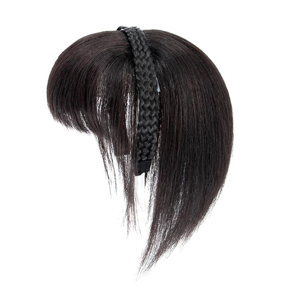 Clip-In Bangs Headband – Synthetic Fake Fringe Hair Extension with Invisible Natural Clips for Women