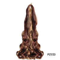 1B/Pink 24" Synthetic French Curly Braiding Hair Pre Stretched Loose Wavy Spiral Curl Crochet Braids Hair Extensions for Women