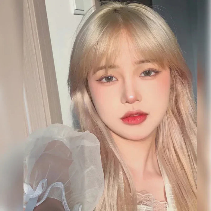 White Wig with Bangs – Long Straight Synthetic Wig, Heat Resistant, Natural Look for Women (Daily Wear, Party & Cosplay)