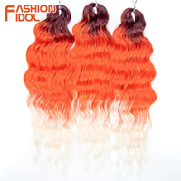 24 Inch Synthetic Hair Water Wave Braiding Hair Extensions Ombre Blonde Deep Wave Afro Curl Twist Crochet Hair for Women