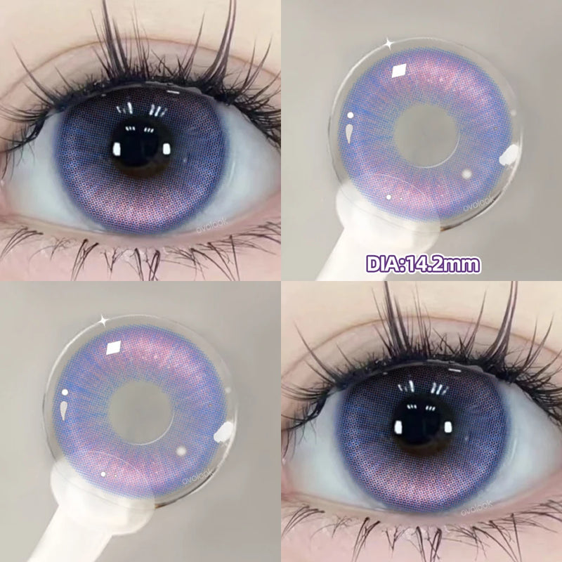 Beauty Purple Contact Lenses for Eyes Myopia Colored Contact Lenses Natural Blue Lens Fashion Cosplay Pupils OVO