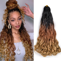 22inch Synthetic Loose Wave Crochet Hair French Curly Braiding Hair Extensions Pre Stretched Curly Crochet hair for Black Women