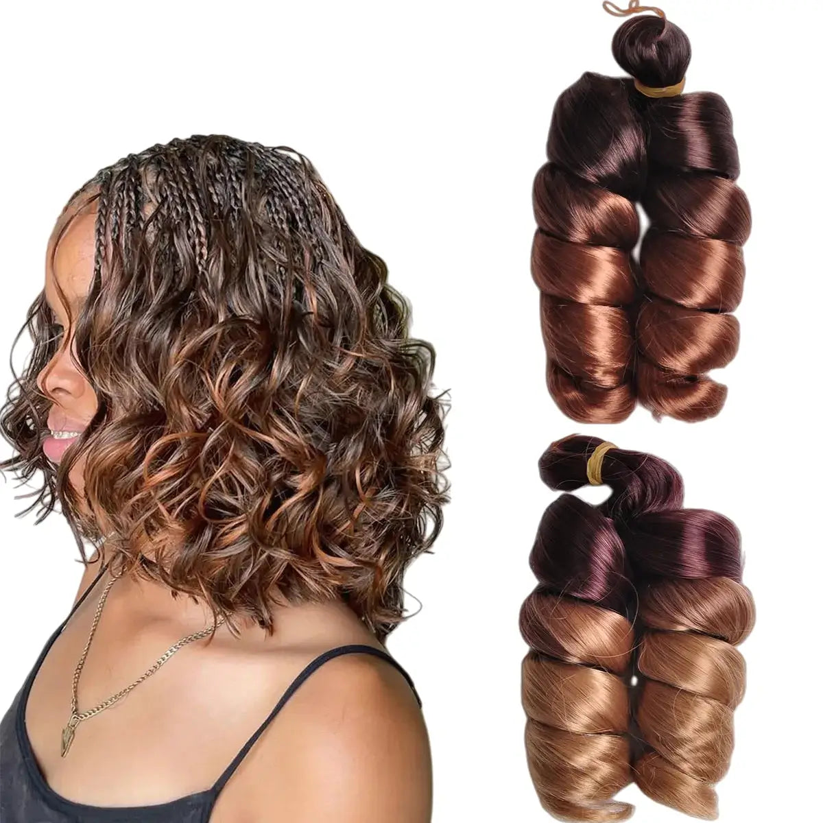 Loose Curly 12″ Pre-Stretched Wavy Braiding Hair – Easy Crochet / Box Braid Bulk (Natural-Curl, Low Shedding)