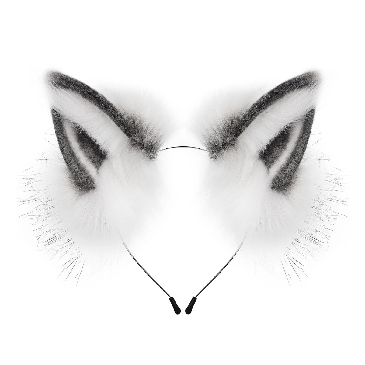 Fluffy Fox Ears Headband – Orange & White Furry Animal Costume Accessory for Cosplay & Halloween Dress Up