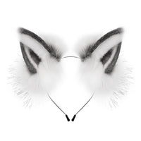 Fluffy Fox Ears Headband – Orange & White Furry Animal Costume Accessory for Cosplay & Halloween Dress Up