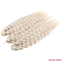 24 Inch Water Wave Crochet Braiding Hair Pink Blonde Synthetic Hair Extensions for Black Women