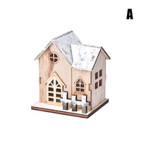 Christmas LED Light Wooden House Luminous  Christmas Decorations Kids Gift