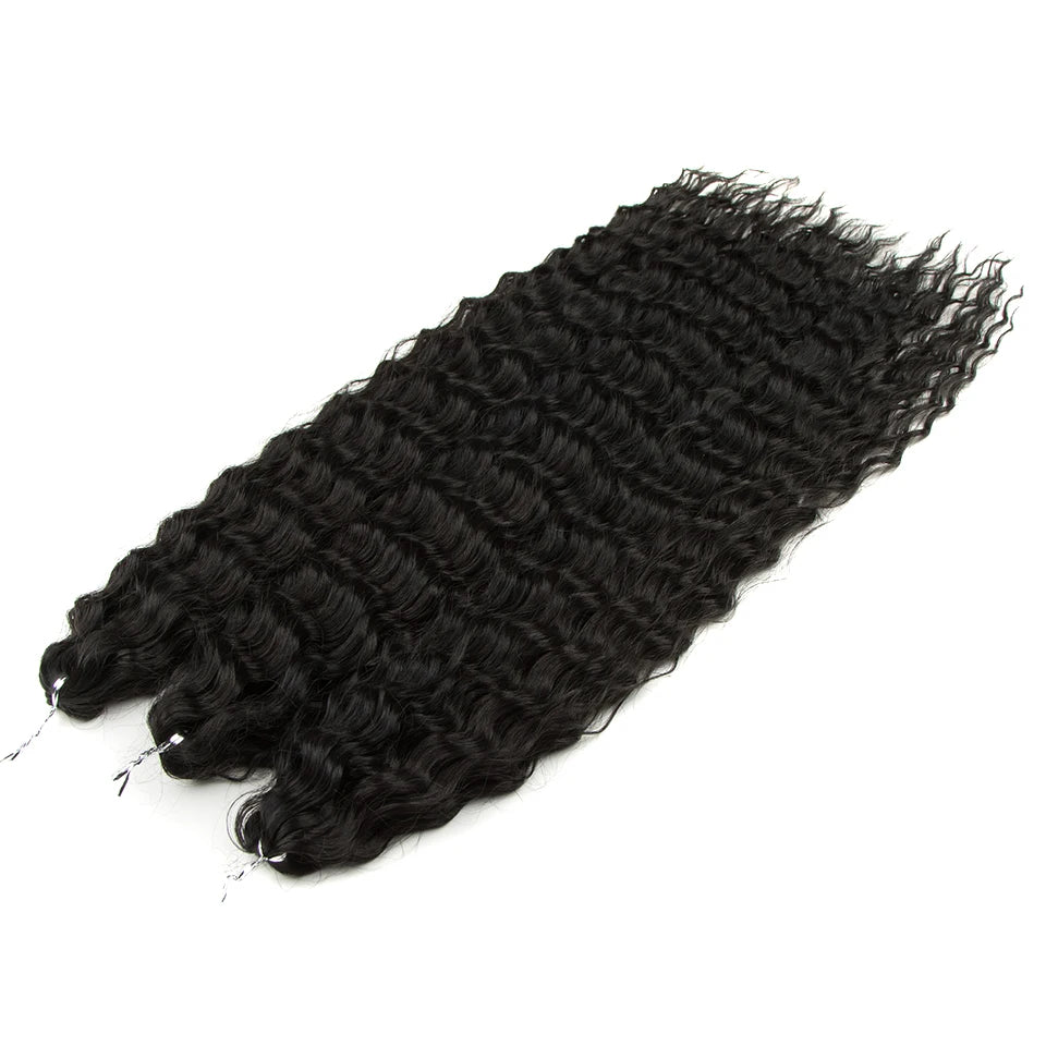 24 Inch Water Wave Crochet Braiding Hair Pink Blonde Synthetic Hair Extensions for Black Women