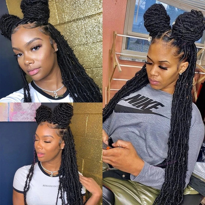 40" Dreadlock Wig Synthetic Full Lace Braided Wigs For Women Box Braids Wig Locs Braid Wig