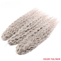 22 Inch Ombre Blonde Rainbow Water Wave Crochet Hair – 300g Synthetic Curly Braiding Extensions