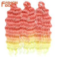 24 Inch Synthetic Hair Water Wave Braiding Hair Extensions Ombre Blonde Deep Wave Afro Curl Twist Crochet Hair for Women