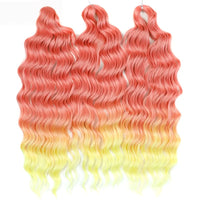 Water Wave Ombre Blonde Braiding Hair Extensions – Deep Wave Afro Curl Crochet for Women