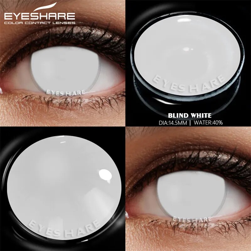 EYESHARE 2 個カラーコンタクトレンズ目用ブラックカラーレンズハロウィンアニメコスプレ年間レンズ美容白 EyeContacts レンズ