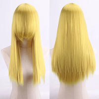 Cosplay Synthetic Wig 60cm Long Straight Curly Hairpiece Thickened High Temp Fiber Rainbow Color Rose Cap Party Halloween