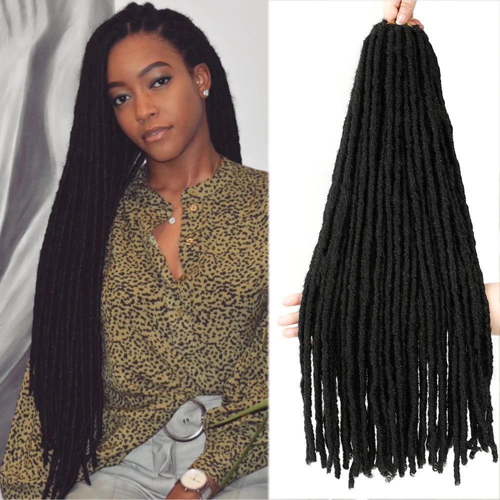 Dreadlocks Hair Synthetic Faux Locs Crochet Braids Ombre Color