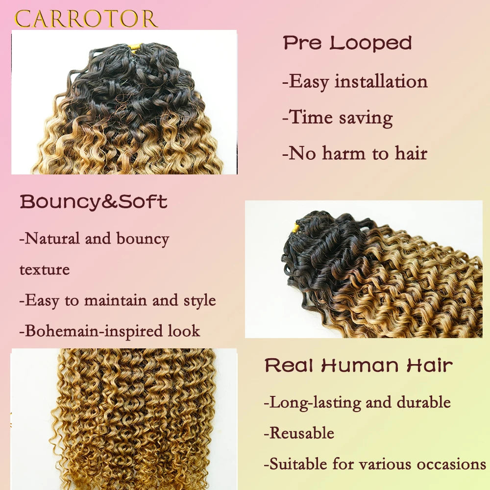 1B/27 Highlight Curly Human Hair for Crochet Braids