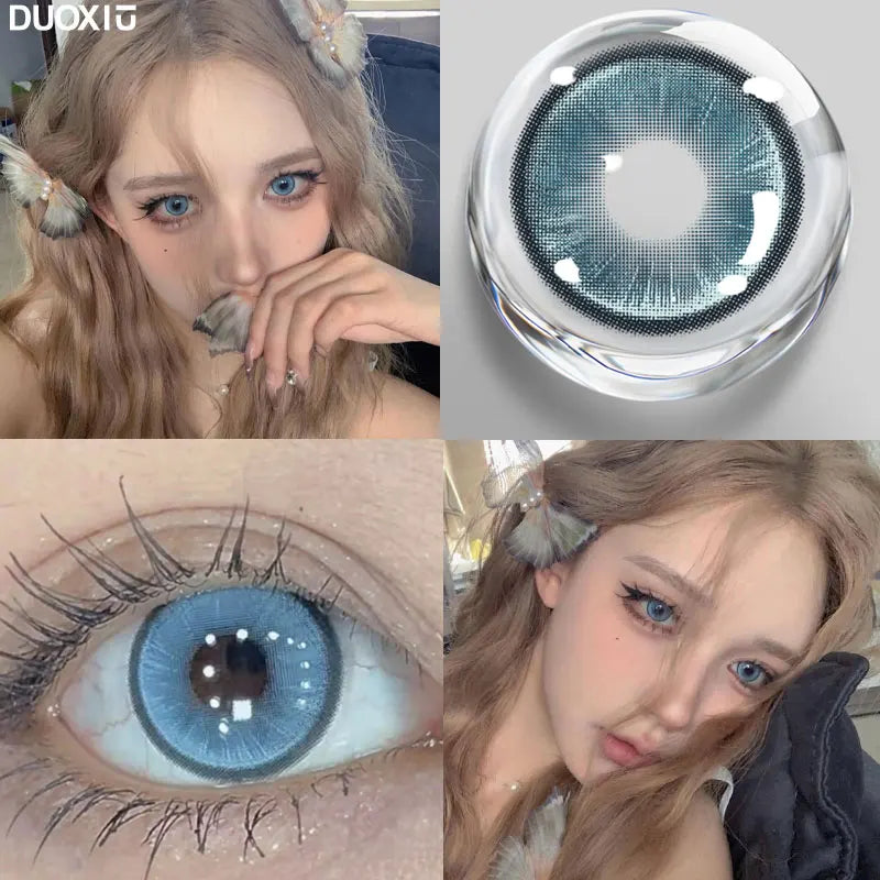 DUOXIU 1 Pair Colored Contact Lenses for Eyes Lens Green Blue Gray Contact Lens Green Eye Lenses Wholesale Natural Eye Lenses