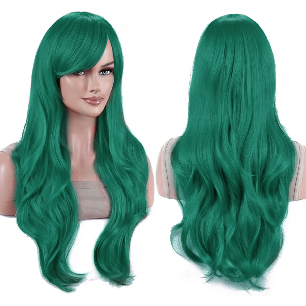 70cm Long Colorful Synthetic Hair Water Wavy Cosplay Wigs with Bangs Costume Wig for Women