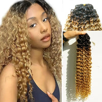 1B/27 Highlight Curly Human Hair for Crochet Braids
