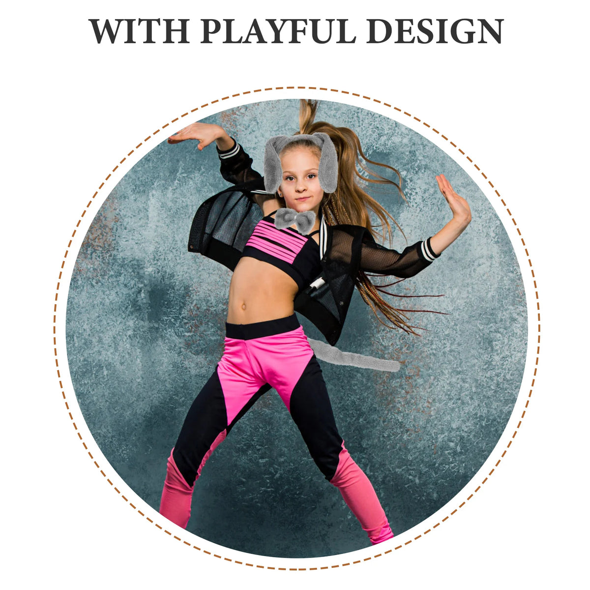 Costumes Cosplay Tail Tails Set Plush Bow Tie Dog Ears Headband Animal Headbands for Kids Fabric Child Decorative