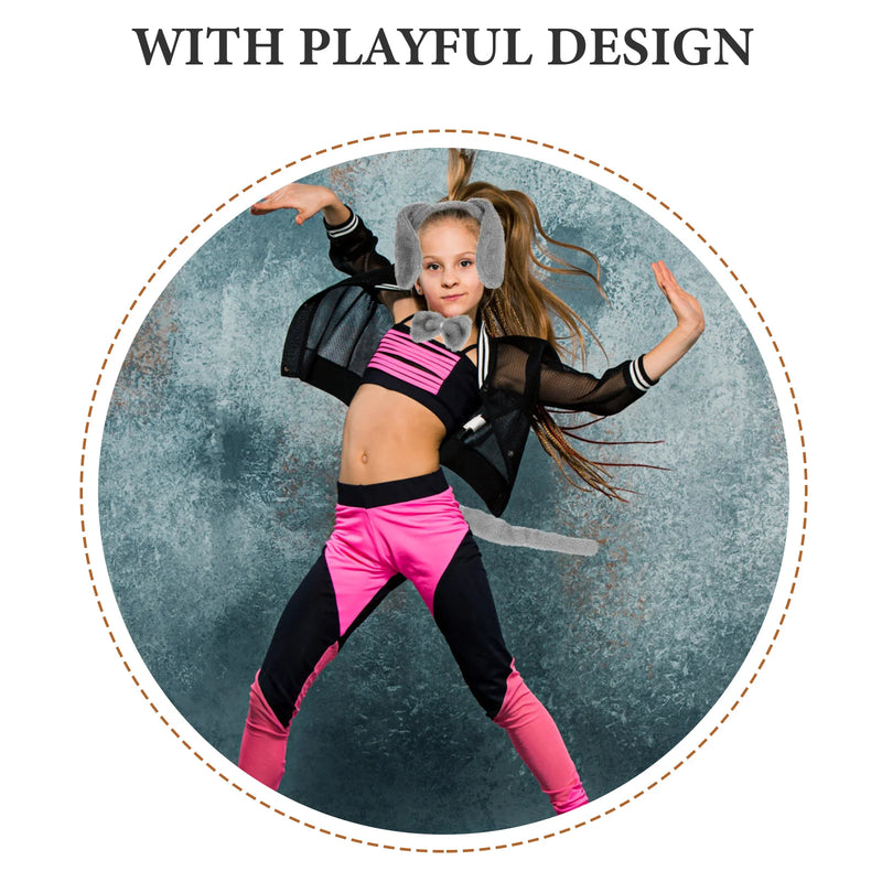 Costumes Cosplay Tail Tails Set Plush Bow Tie Dog Ears Headband Animal Headbands for Kids Fabric Child Decorative