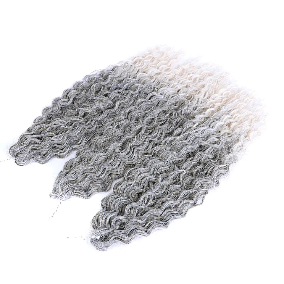 24 Inch Water Wave Crochet Braiding Hair Pink Blonde Synthetic Hair Extensions for Black Women
