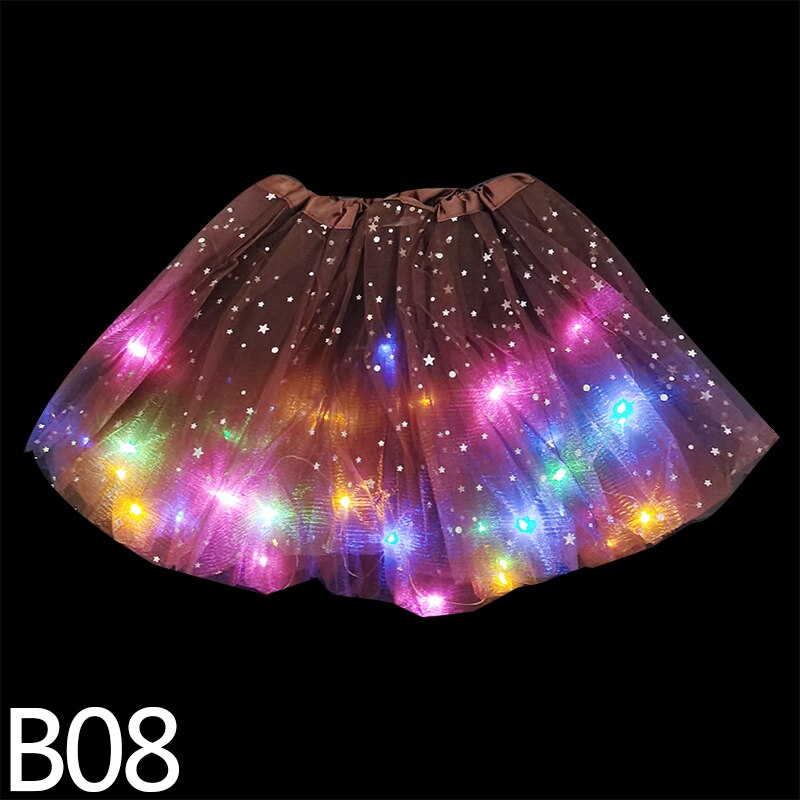 LED Glowing Light Skirts Kids Aldult Girls Princess Tutu Tulle Skirts Dance Miniskirt Costume Cosplay Wedding Party Led Clothing