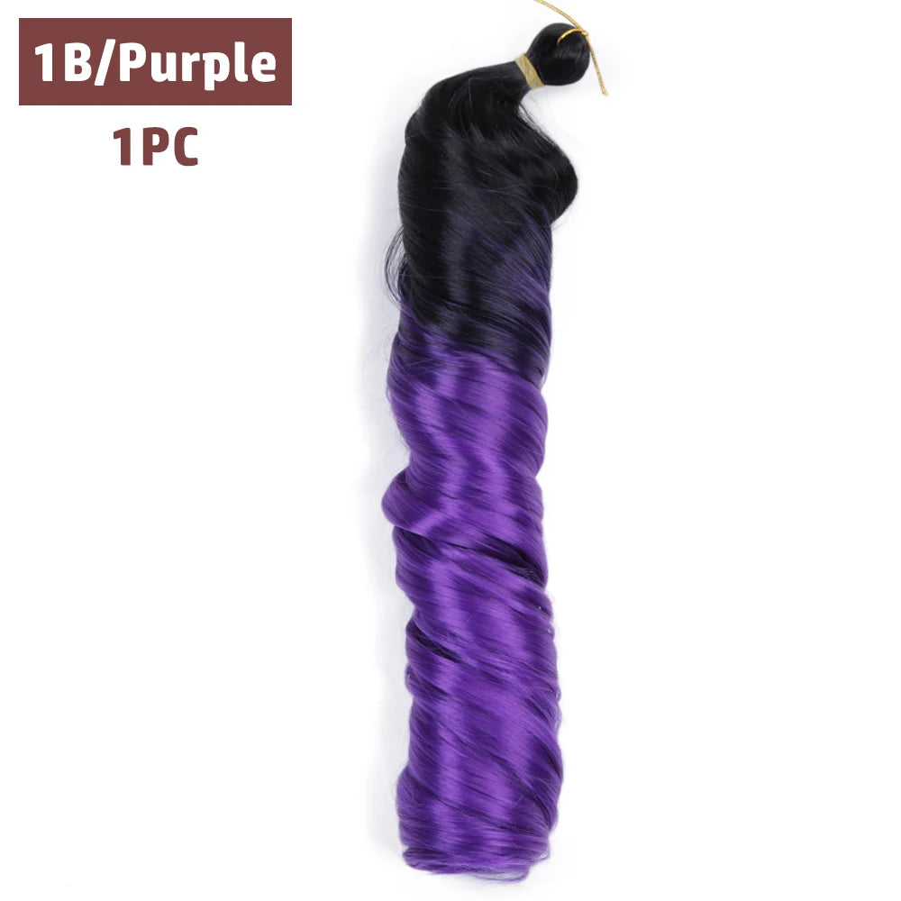 French Curls Braiding Hair 12-24inch Hair Extensions Synthetic Hairs Spiral Curls Braids Pre Stretched Loose Wave Braiding Hair
