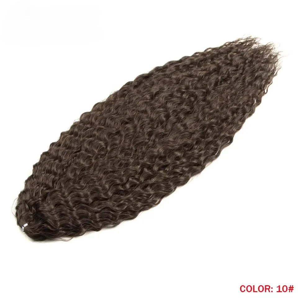 22 Inch Ombre Blonde Rainbow Water Wave Crochet Hair – 300g Synthetic Curly Braiding Extensions