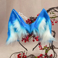 New Hand Made Work Halloween French Blue Wolf King Ears Hairhoop Tail Set Anime DIY Costume Accessories Cosplay Custom Made