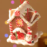 LED Light Christmas Gingerbread Small House Creative Pendant Christmas Decorantion Party Xmas Tree New Year Holiday Decor