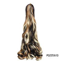 1B/Pink 24" Synthetic French Curly Braiding Hair Pre Stretched Loose Wavy Spiral Curl Crochet Braids Hair Extensions for Women