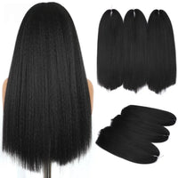 24" Yaki Straight Braiding Hair – Soft & Full (3 Packs)