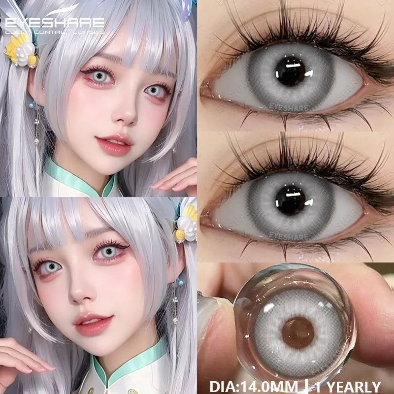 EYESHARE 1pair Colored Contact Lenses Purple Eye Lens Yearly Cosplay Blue Green Cosmetic Contacts Helloween Soft Makeup Pupils