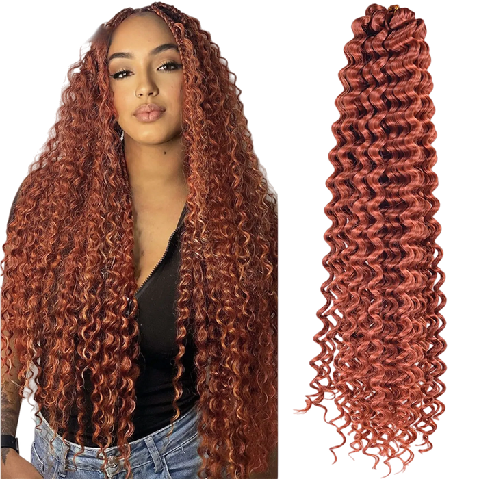 Long Deep Wave Braiding Hair 28 Inch Ocean Wave Crochet Hair Synthetic Deep Curly Crochet Hair Extensions For Black Women