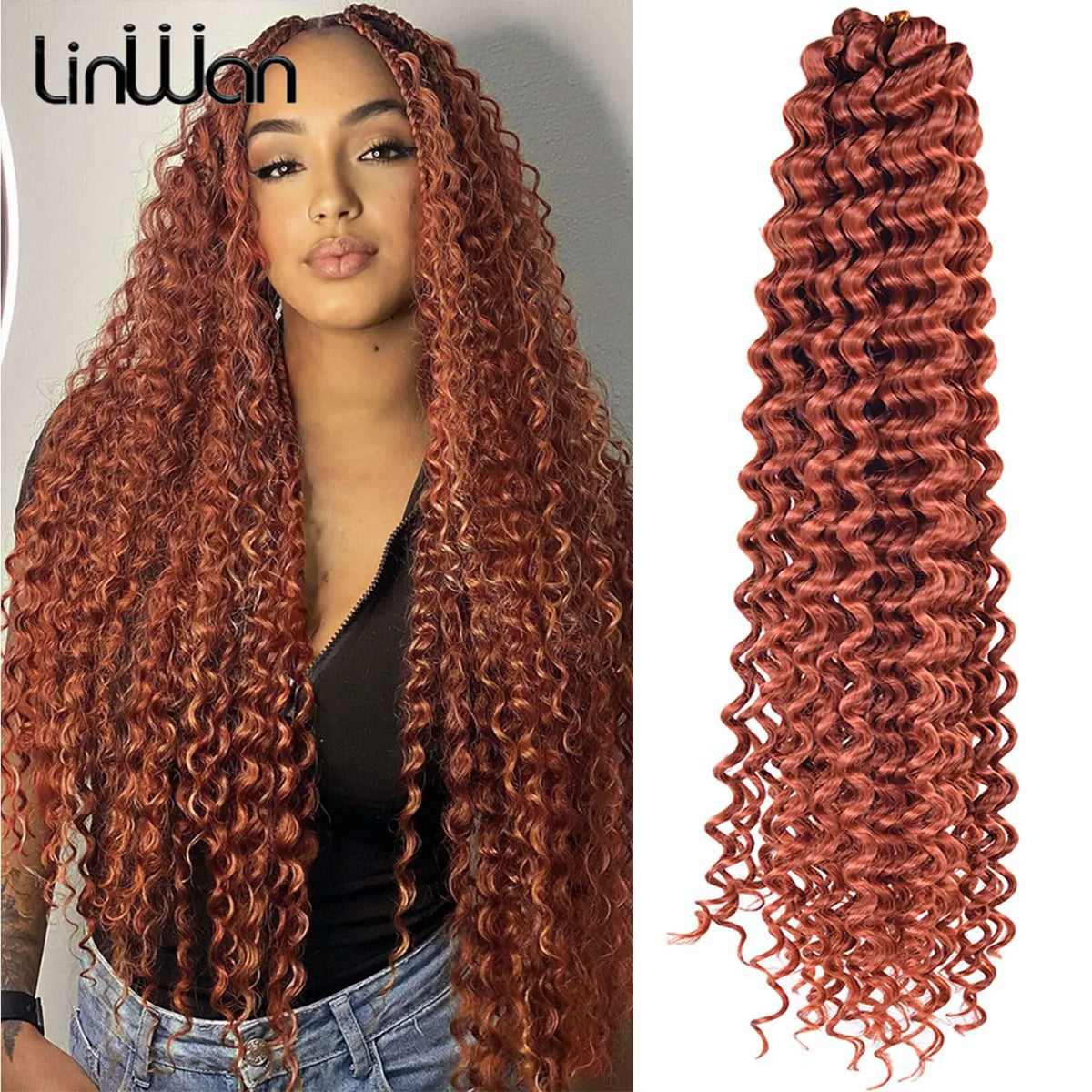 28 Inch Deep Wave Crochet Hair | Synthetic Ocean Wave Braiding Extensions