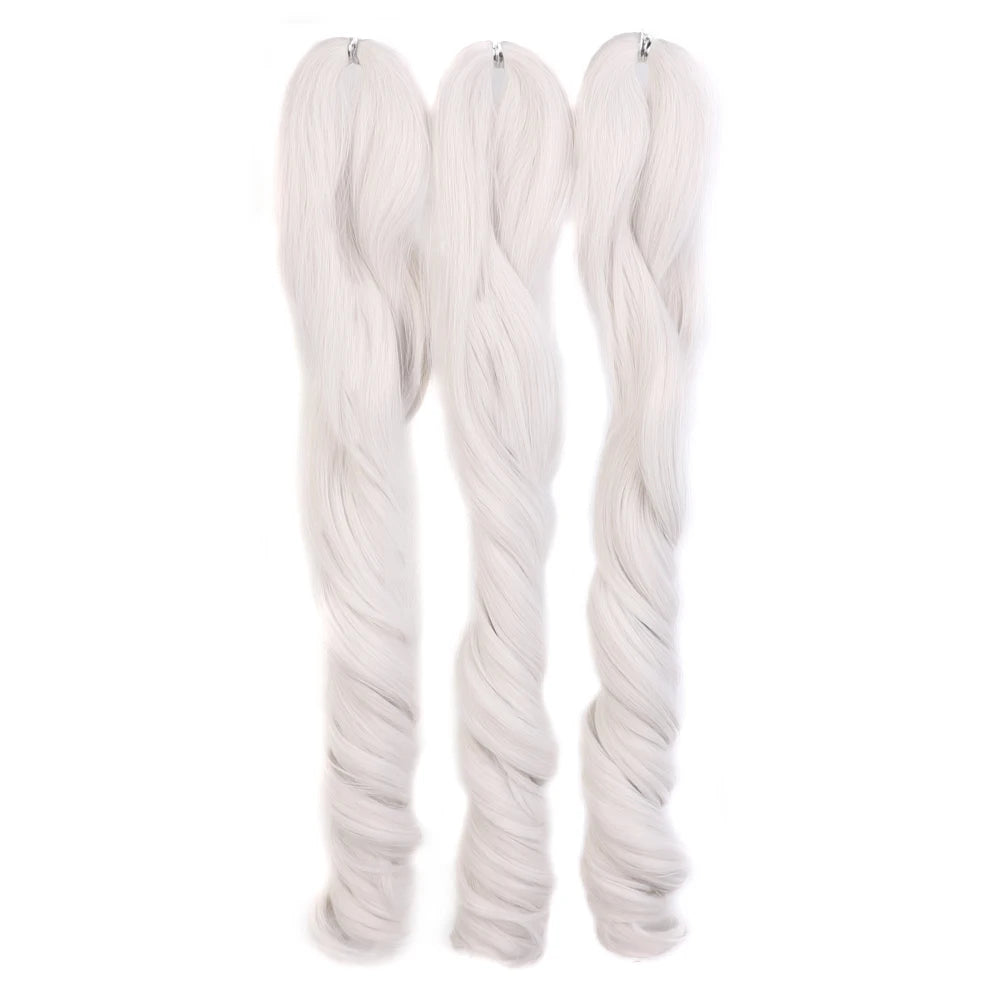 18 Inch French Curly Crochet Braiding Hair Synthetic Blonde Loose Wave Braids Hair Spiral Curls Hair Extensions